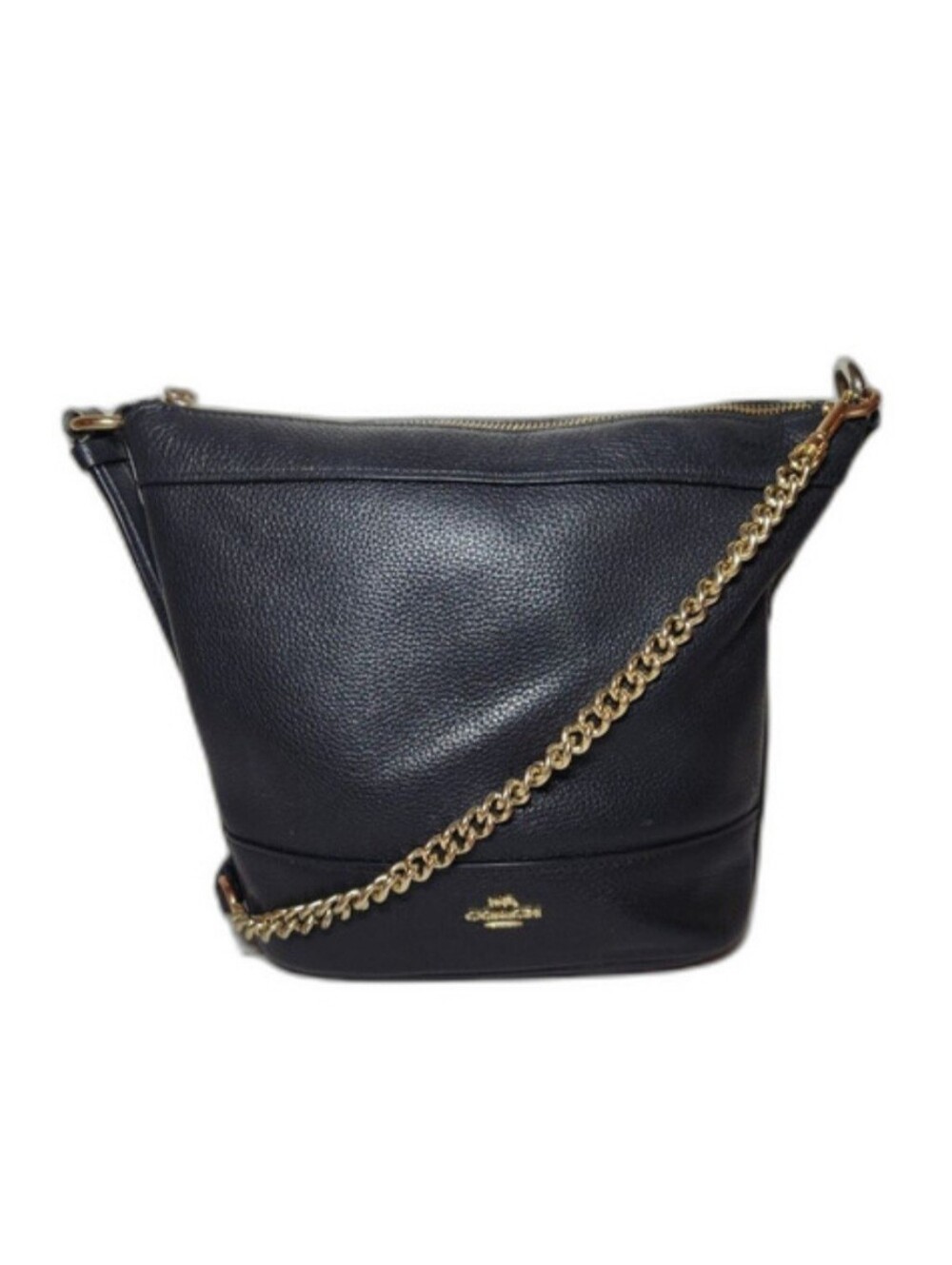 Coach Paxton Duffle Black Pebbled Leather Gold Crossbody Minimalist F76668